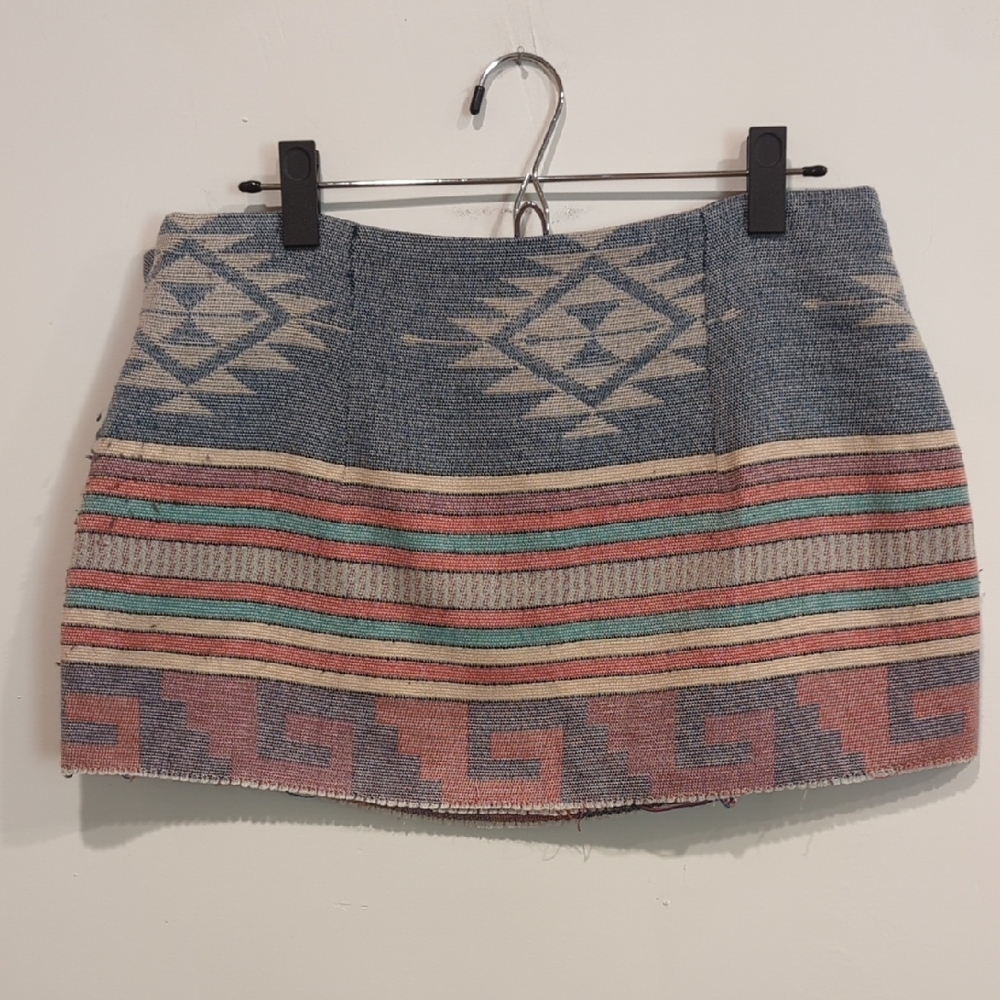 The Limited Multicolor Patterned Mini Skirt